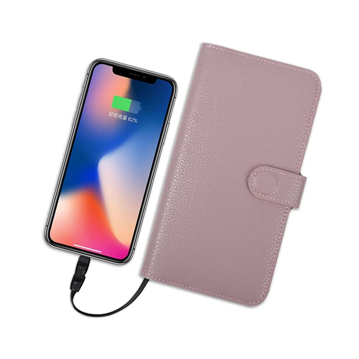 Fashion Pu Leather Wallet for Man Fast Charger Wallet Passport Money Card Wireless Charging Wallet