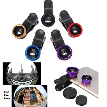 
180 Degree Fish Eye and 0.67 x Wide Angle and Marco lens 3 in1 clip on zoom Lens For mobile telephone camera 