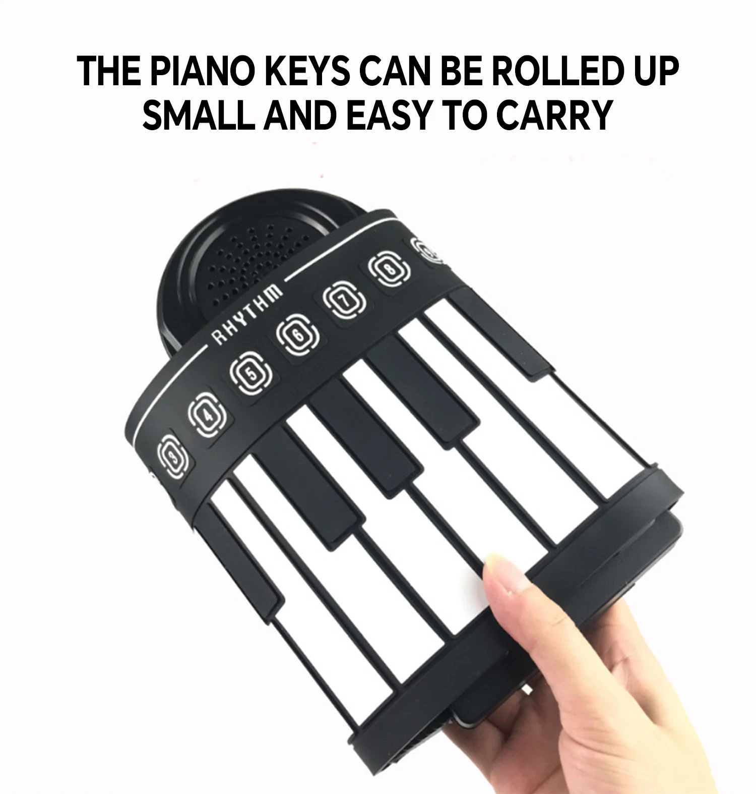 GAI-BR0249 Digital Hand Roll Piano 49 Key Foldable Piano Keyboard Build In Speaker Teaching Electronic Piano