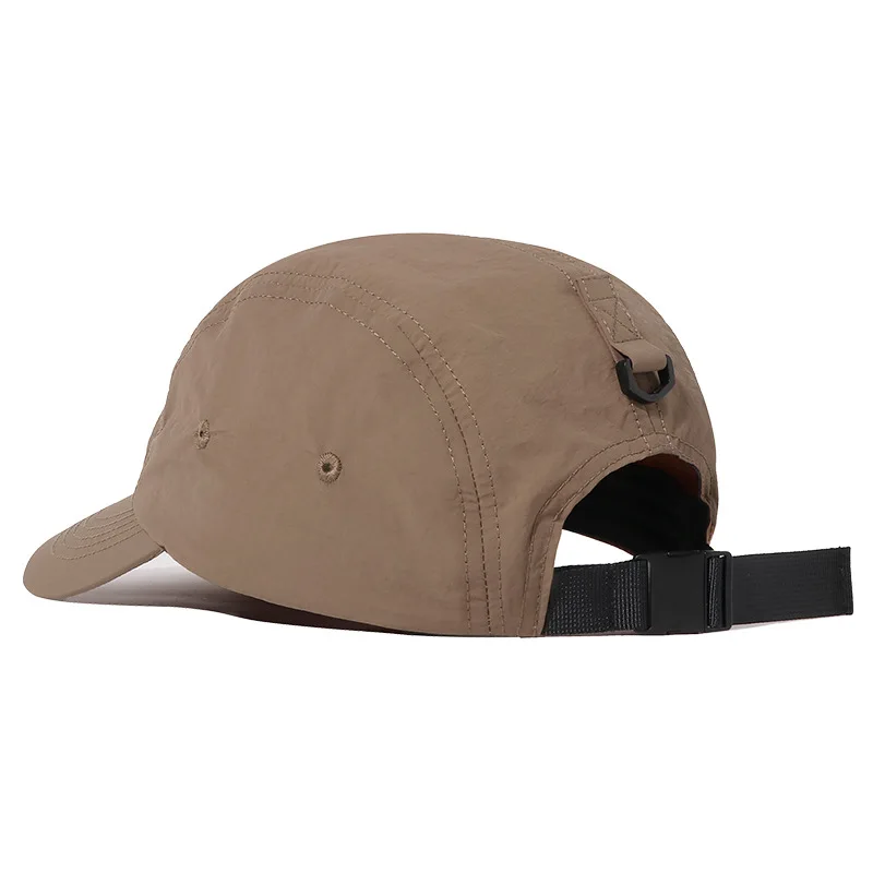 OEM Custom Embroidery Logo Nylon Running Camp Cap High Quality Fashion 5 Panel Camping Hat Small order for adult unisex