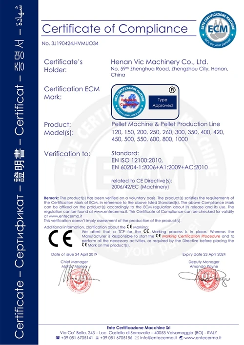 Pellet machine CE
