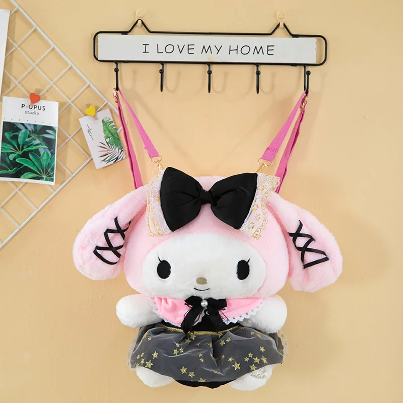 Sanrio Cartoon Kuromi Melody Plush Doll Bag Japanese Style Parent-child Backpack Cute Sanrio Plush Backpack Gifts Kids