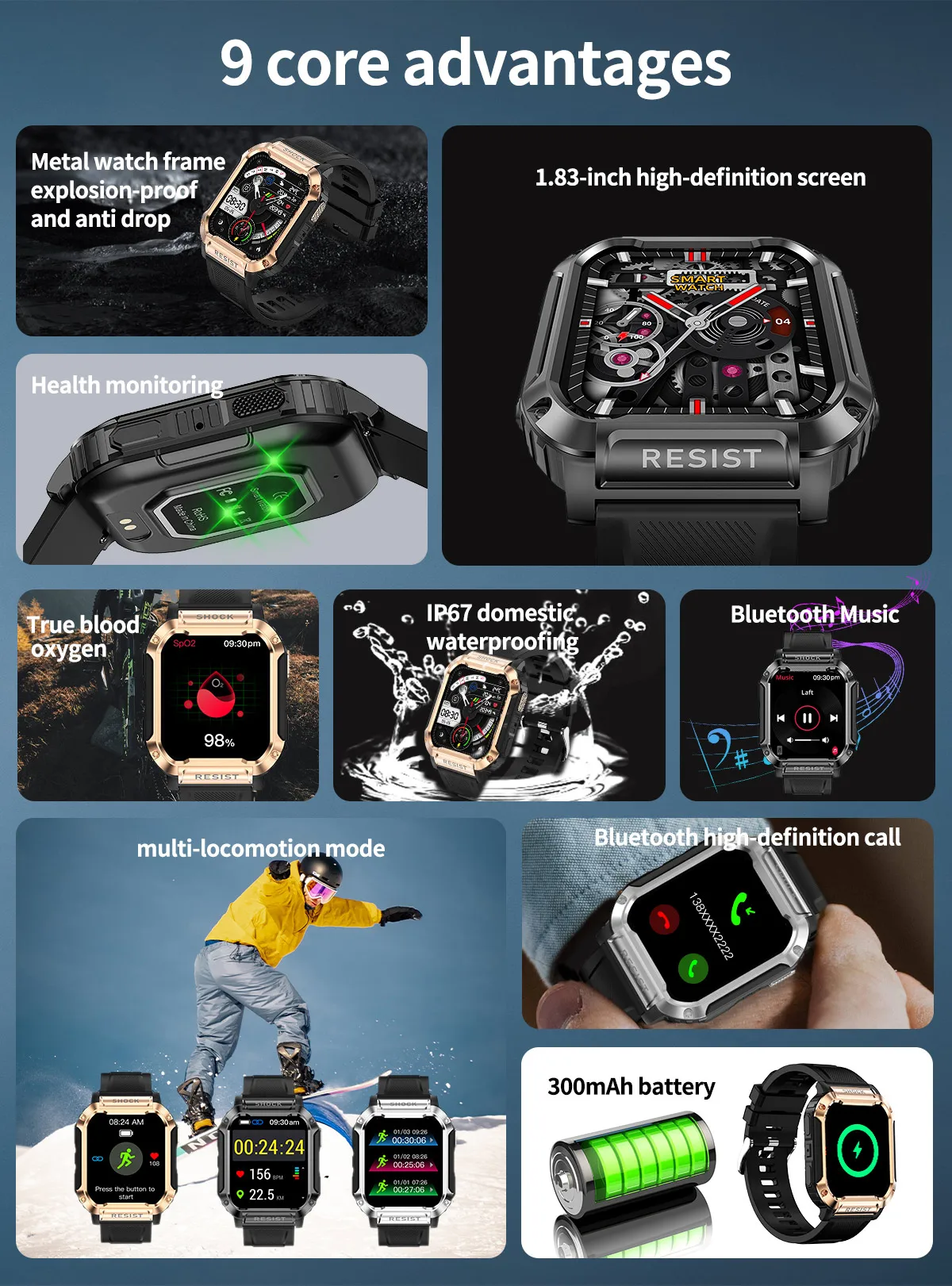 Hot Outdoor Smart Watch NK36 BT Call Smartwatch 1.83 inch Men Women Sport Fitness Tracker fashion smartwatch