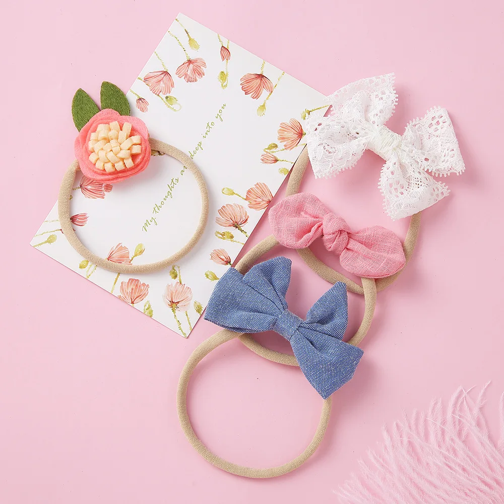 Genya Baby Girls Hair Ties  Flower Hair Bows Rubber Bands Ties Soft Elastics Ponytail Holders Hair Accessories