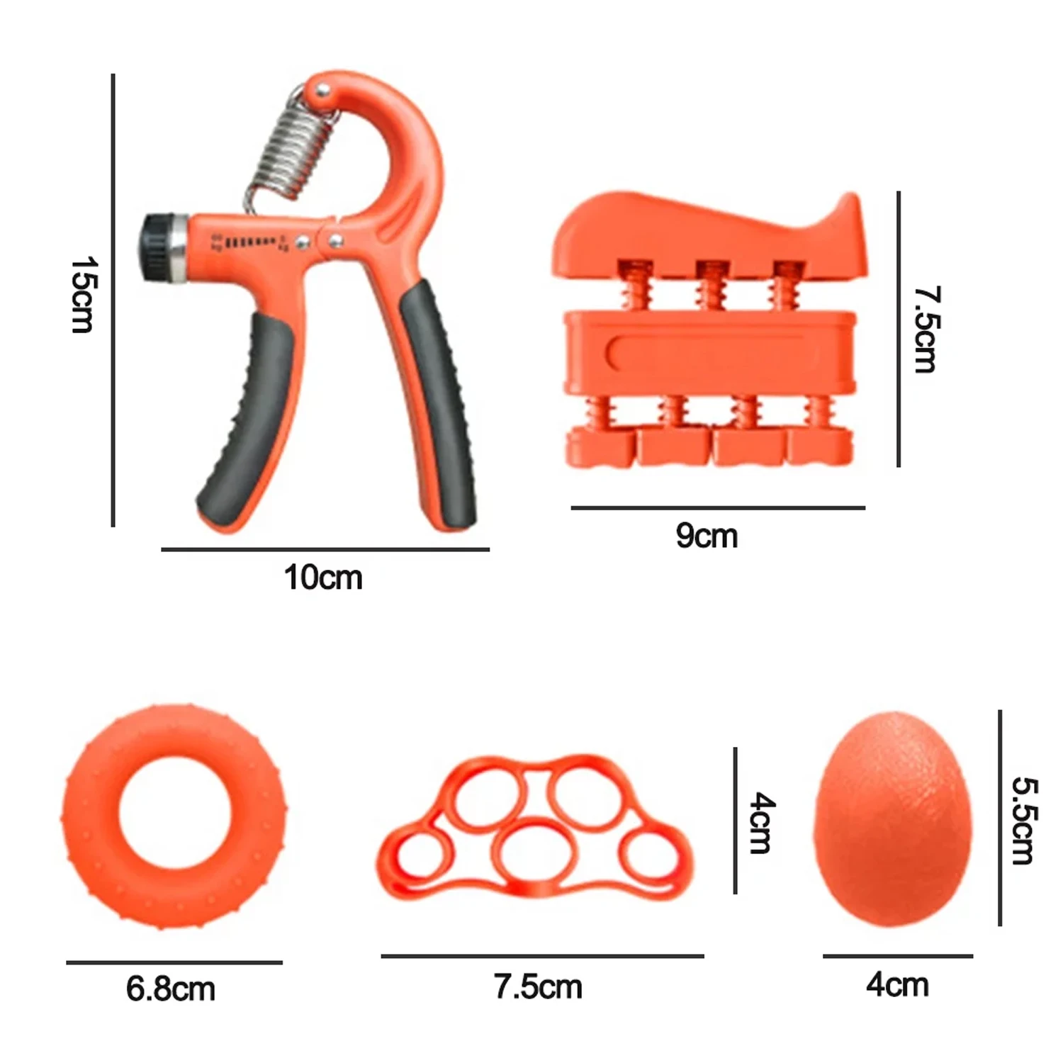 Hand Gripper Set Strength Trainer Finger Strengthen Trainer Workout Kit 5 Packs Adjustable Resistance Hand Grip Strengthener