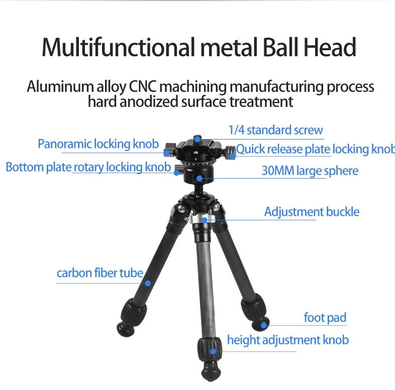 Aluminum Camera Tripod Monopod, Compact Travel Tripod with 360 Panorama Ball Head, Professional Tripod for DSLR Video Camcorder