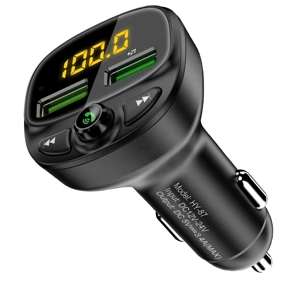 Fast Charging  Dual USB Port  Fm Transmitter  Wireless  car cigarette  lighter charger for phone charger Adapter in the car