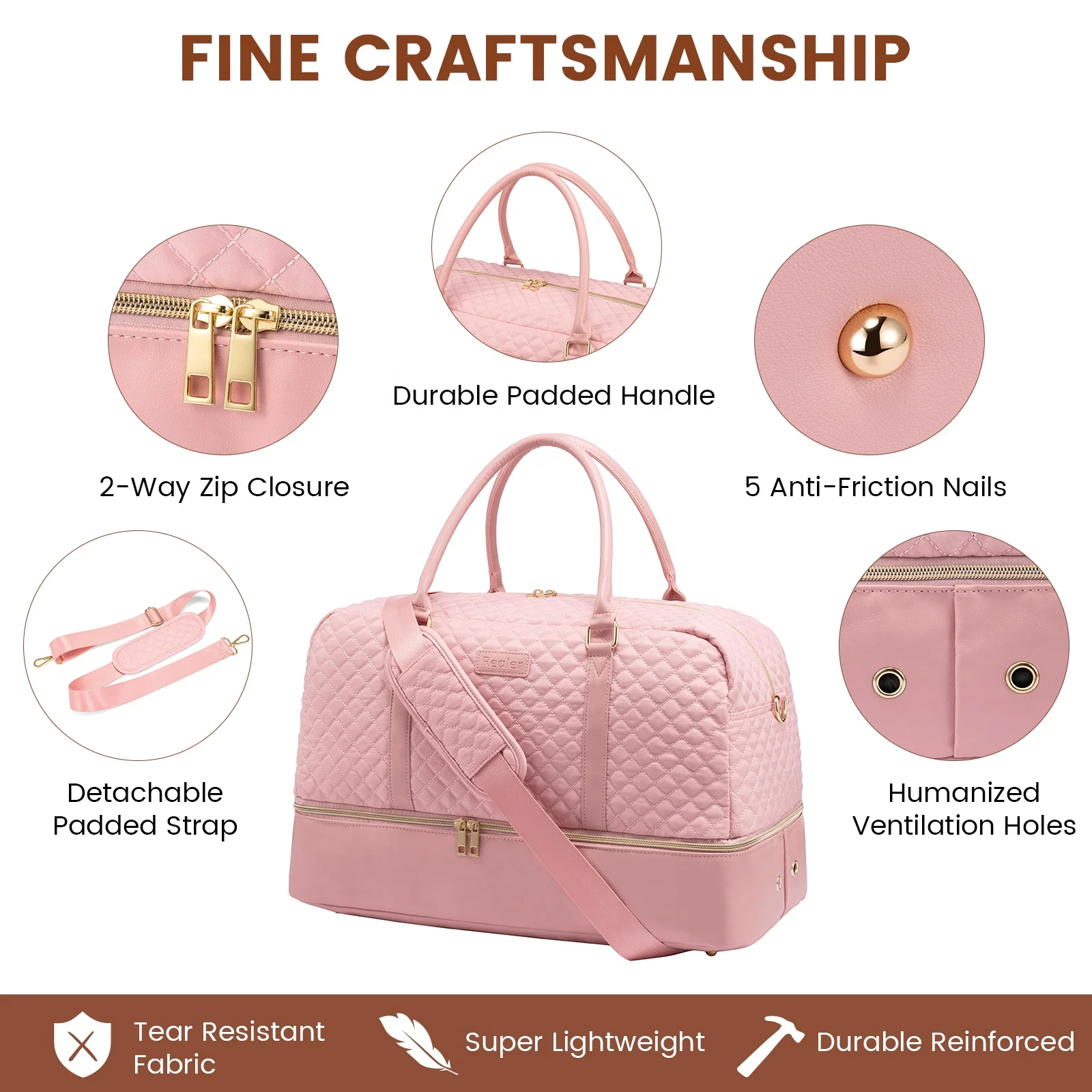 LOVEVOOK wholesale organizer toiletry bag waterproof 2pc tote diamond pattern large women gym weekend travel duffel luggage bags