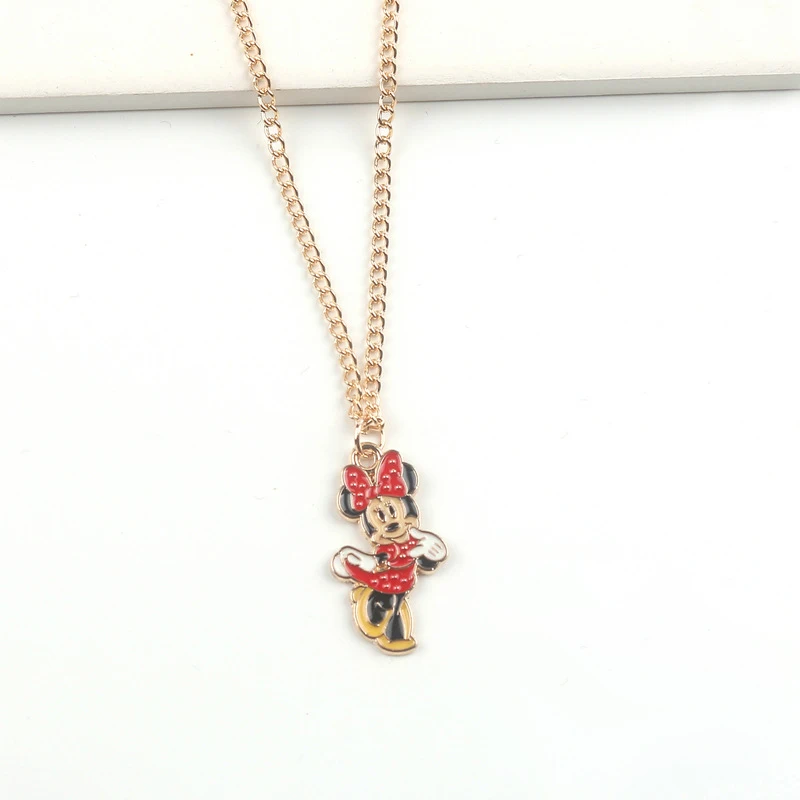 Lovely Cartoon Stitch Mouse Bear Duck Pig Design Necklace Custom Logo Metal Accessories Clothing Ornament Kids Gifts Necklaces