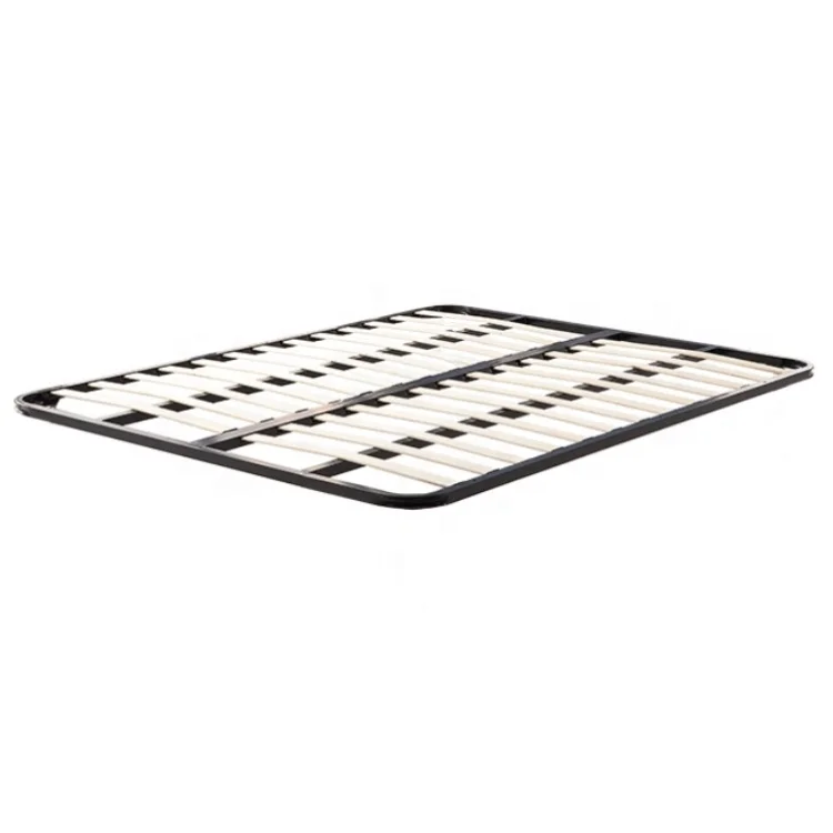 Single size metal structure wood slat bed frame for bed base