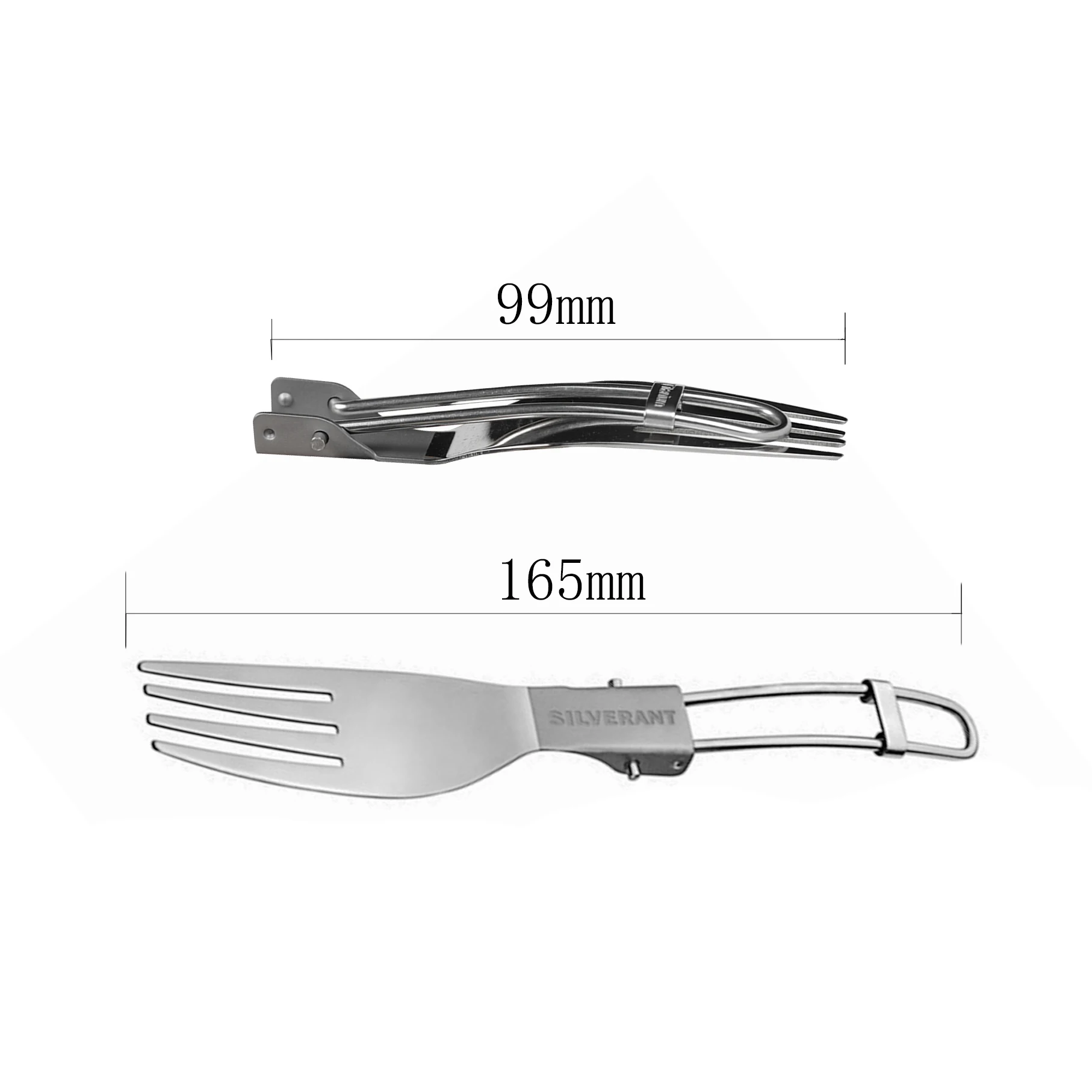 folding handle titanium  fork with bag