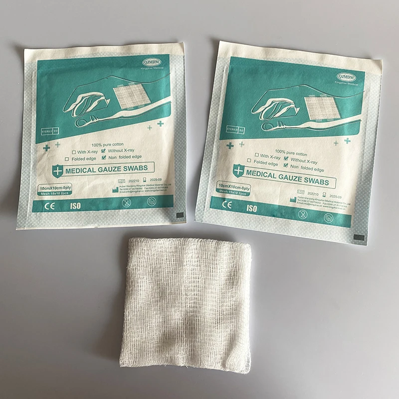 Medical Product Supply Surgical Gauze Pad 5 X 5, 10 X 10, 7.5X 7.5 Sterile X-ray Detectable Absorbent Cotton Gauze Swabs