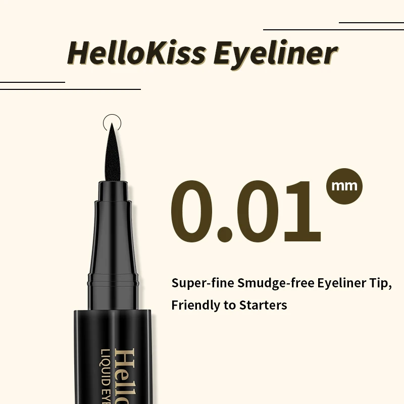 HelloKiss Makeup Eye Liner Pen 24 Hours Long Lasting Smoothing Black and Brown Eyeliner Pencil