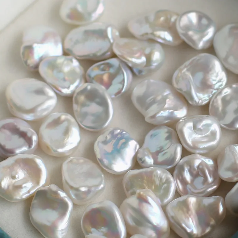 No hole flower AAA top quality irregular 11-14 mm fresh water keshi pearl