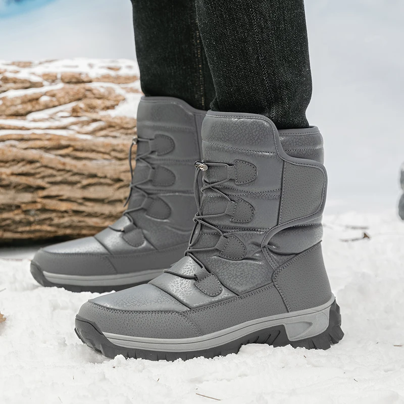 Unisex Hiking Boots Large Size With Cotton for Outdoor Jungle Adventures Winter Warm Men Women Shoes