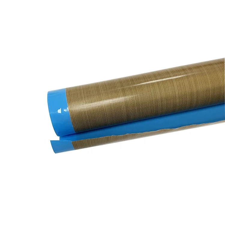 PTFE Coated Fiberglass Thermal Insulation Acrylic Adhesive Cloth Tape Rolls With Blue Liner Paper