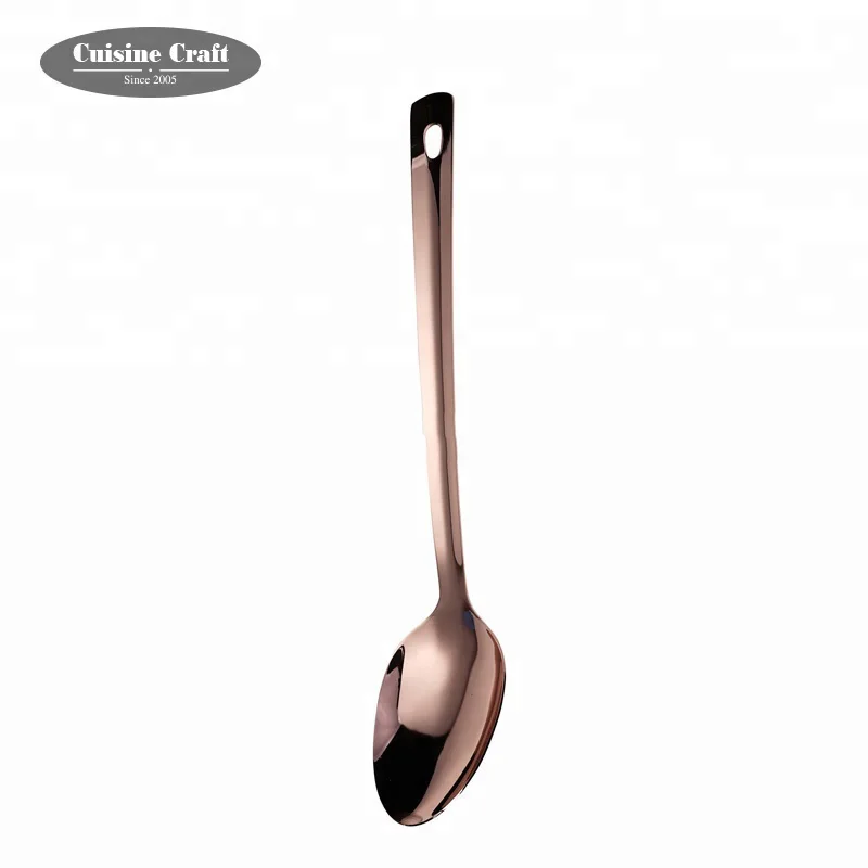 High quality luxury kitchen golden spoon stainless steel tea coffee copper spoon with long handle