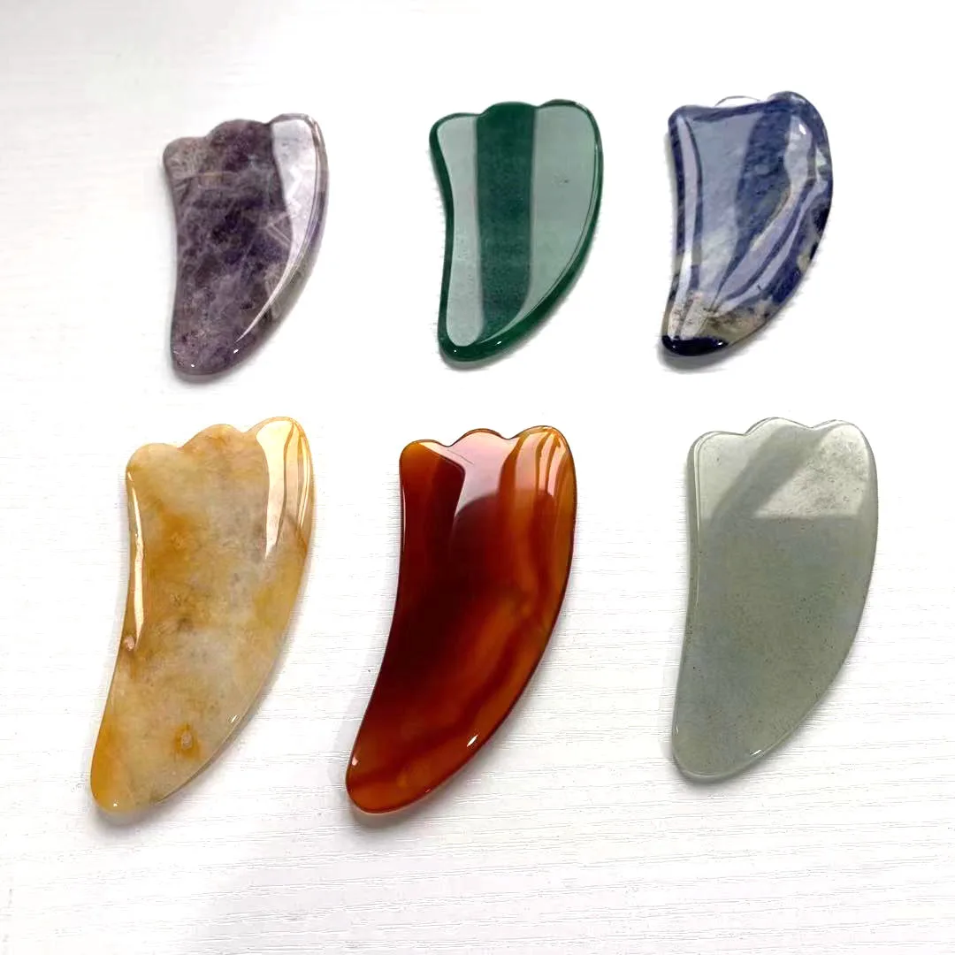 
Wholesale Natural Crystal Quartz Gua Sha Board Beauty Scrapping Plate Guasha Massager_XCG 