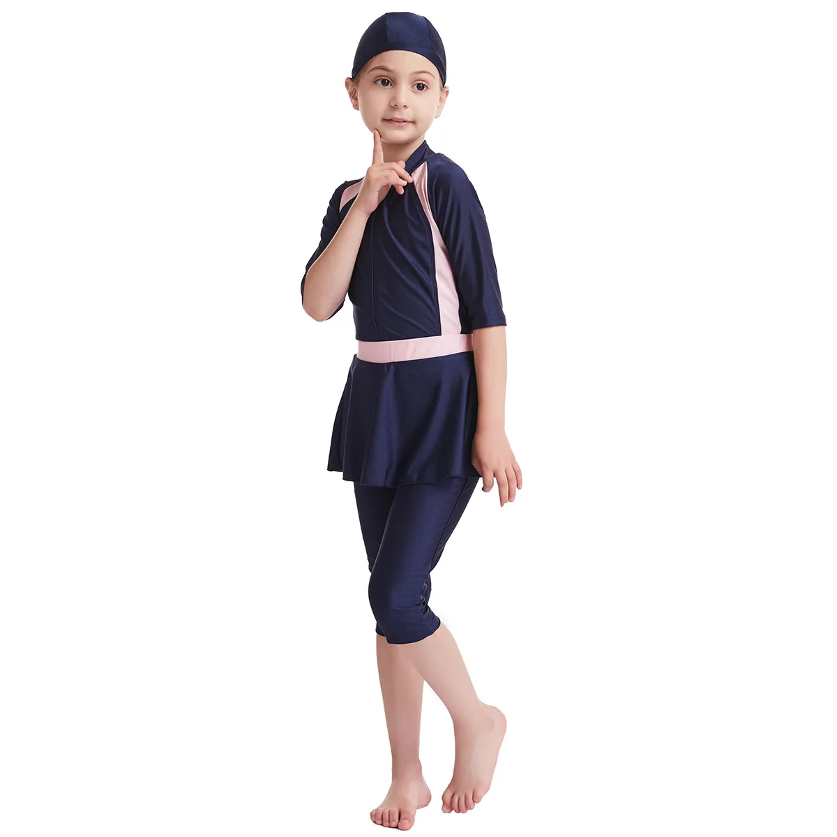 King Mcgreen Star 3pcs Girls Muslim Swim Wears Baby Swim Long Swimsuits Islamic Children Arab Islam Beach Wear Kids Swim Suits