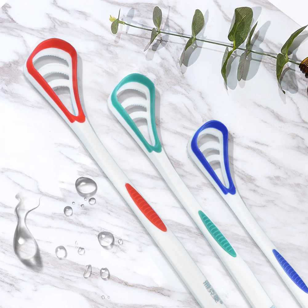 wholesale colorful plastic tongue scraper limpiador de lengua raspador de lingua