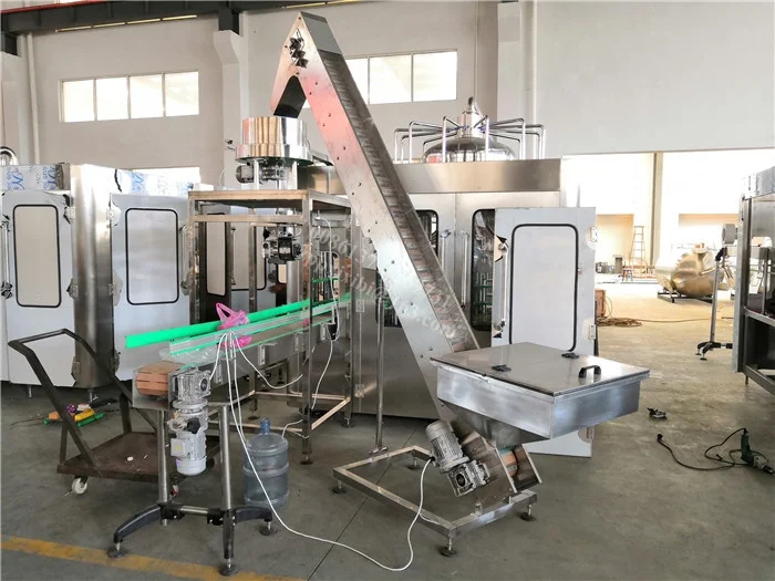 Rotary 2 In 1  5 Gallon Mineral Water Bottle Filling Capping Machine , 20Liter Jar Water Bottling Plant / Line Low Price