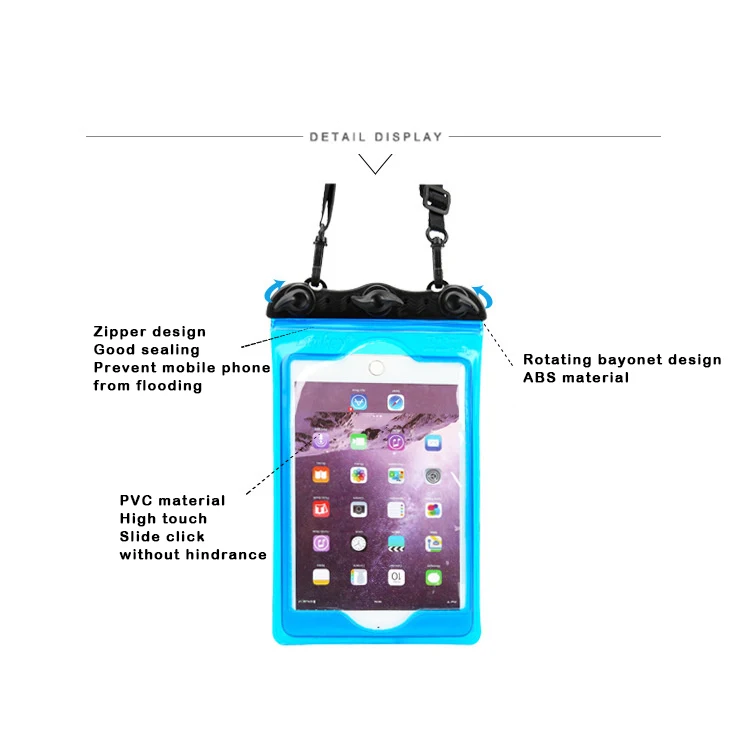 High durability adjustable belt clear waterproof mobile phone pouch cases under 5.8 inch for redmi note 10 pro max