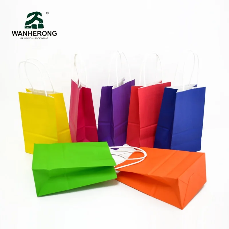 Twisted Handles Colored Bags Custom Print Shopping Bags Eco-friendly Packaging
