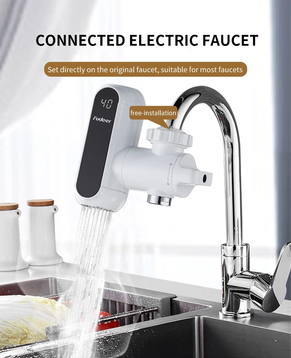 Tankless Electric Newest Water Heater Kitchen Instant Hot Water Tap Heater Water Faucet Instantaneous Heater 3400w 220V