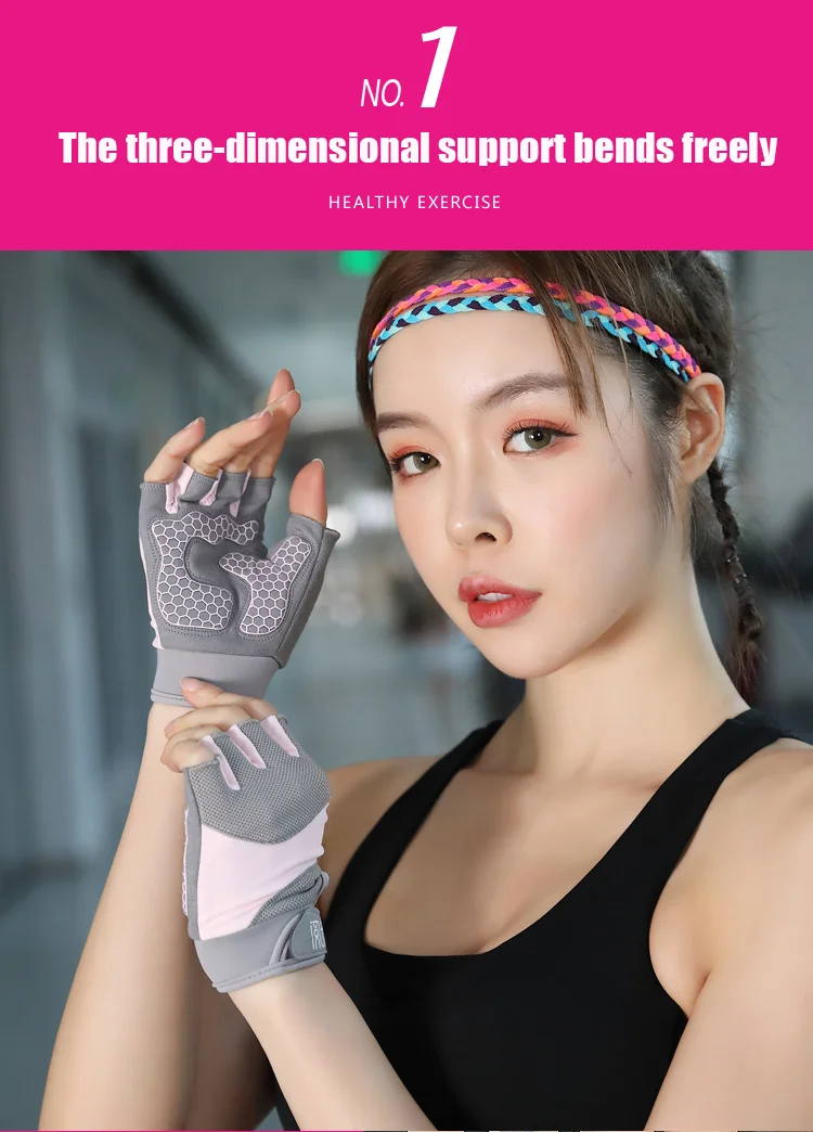 Half Finger Cycling Gloves Womens Silicone Pad Shock Absorbing Bicycle Gloves Mountain Bike Gloves