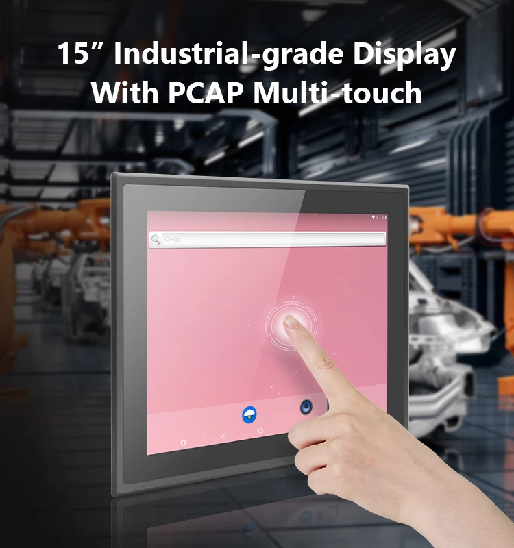 15 Inch Android OS Ip65 Waterproof Embedded Fanless Industrial Capacitive Touch Screen Panel Pc Computer