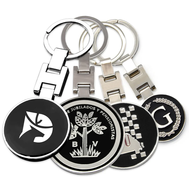 Factory Wholesale Custom Metal Key Chain 2D 3D Company Logo Letter Keyring Enamel Keychain
