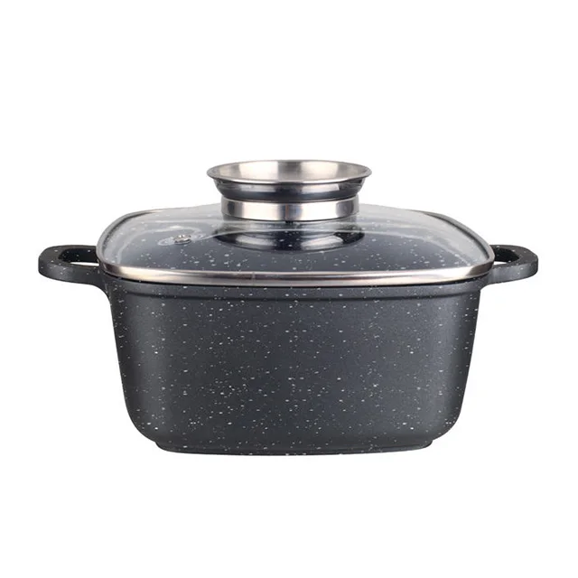 Square Casserole Soup Pot Kitchen Casserole With Granite Non Stick Stone Coating