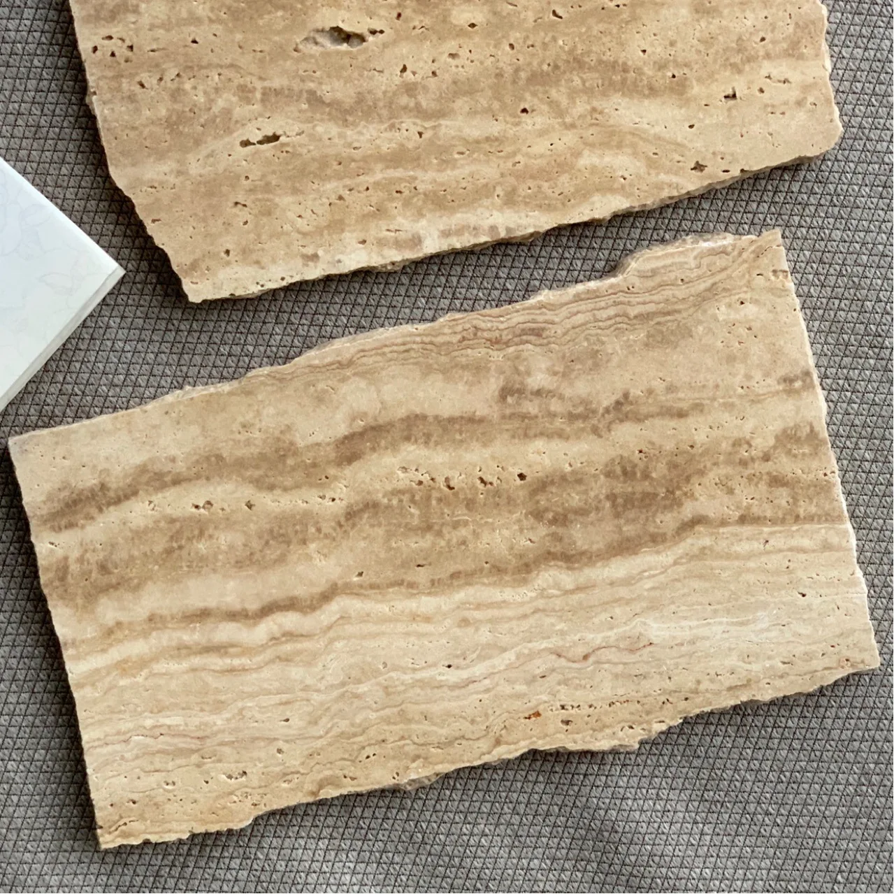 Rectangular travertine household decoration table top bathroom storage marble travertine jewelry tray