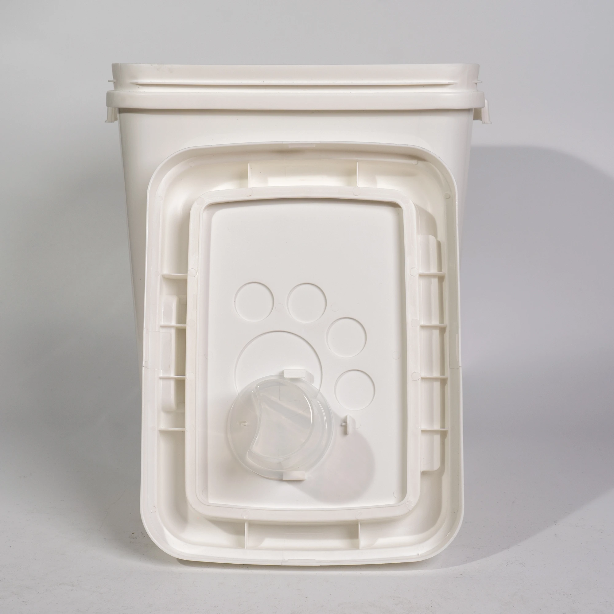 40L Multifunction Portable Pet Dry Food Bin Sealed Storage Container for Dogs and Cats Plastic Flour Storage Box