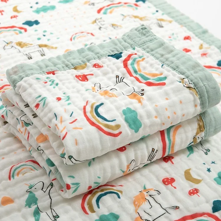 6 layers 100% Organic Cotton Muslin blanket muslin blanket for baby