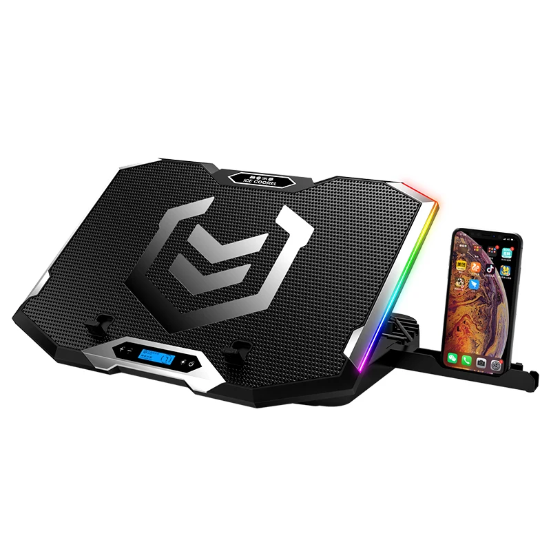 Популярная Эргономичная подставка для ноутбука RGB охлаждающая с шестью вентиляторами воздушный кулер вентилятор двумя USB-портами