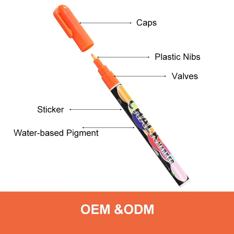 12colors Reversible Tip Liquid Chalk Marker Pen Set Water-based Led Board Liquid Chalk Marker