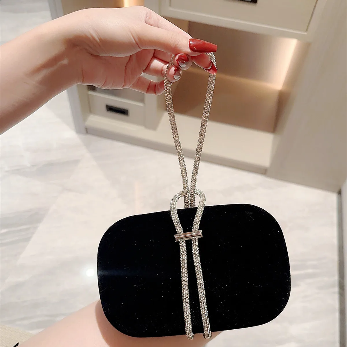 Nanchang Auyan Dinner Bag Diamond Premium Rhinestone Embellished Chain Hand Bag Dinner Bag