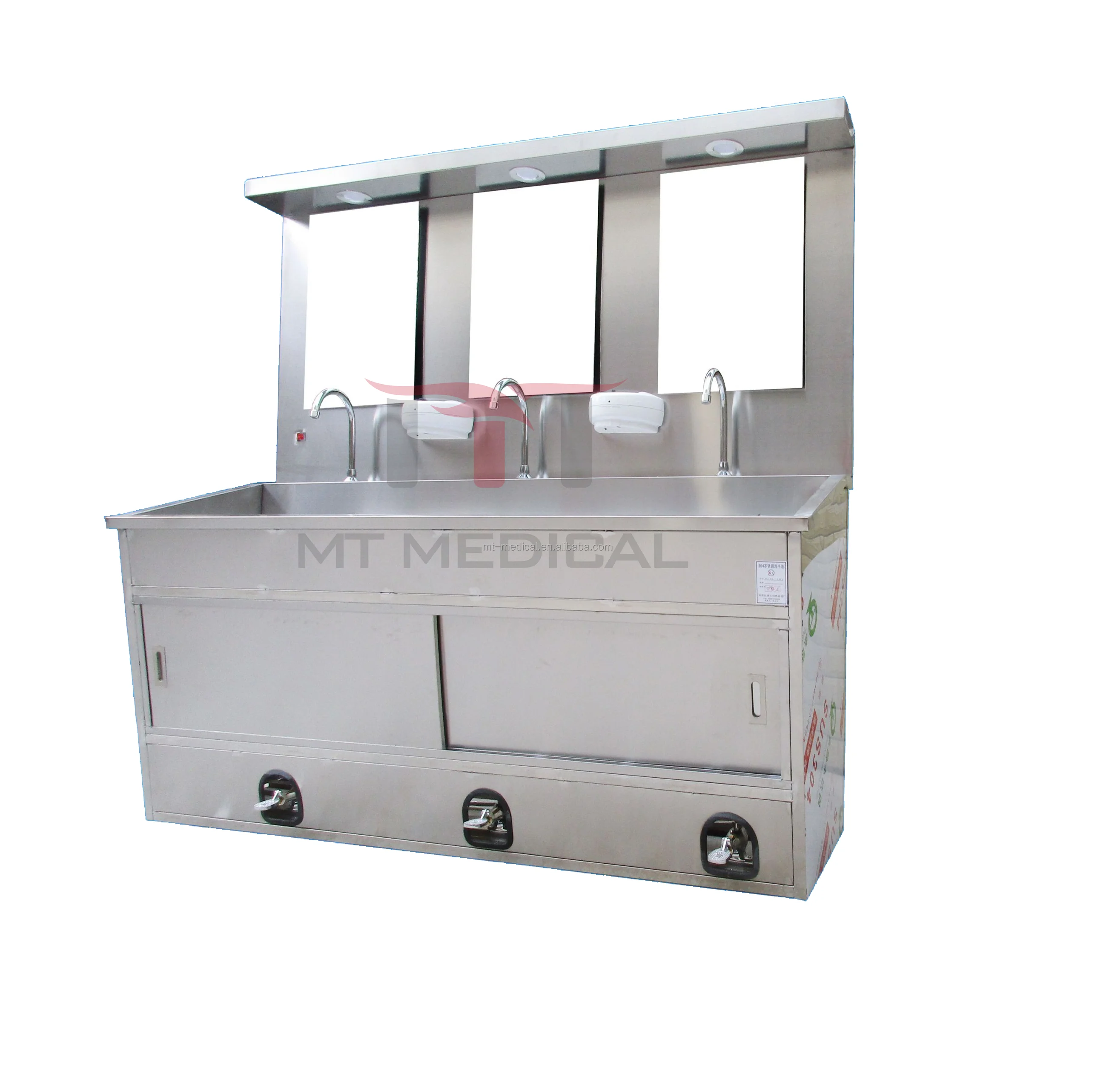 MT Медицинская нержавеющая сталь Ручная стирка портативная раковина с резервуаром для воды салона клиники