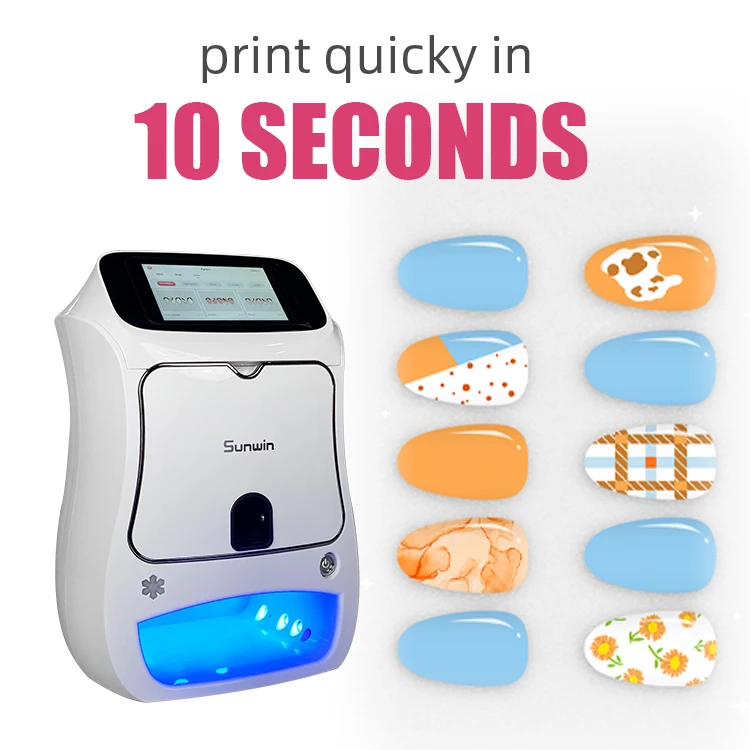 New technology nail art printer DIY patterns 10-seconds high speed printing auto manicure machine with touch screen
