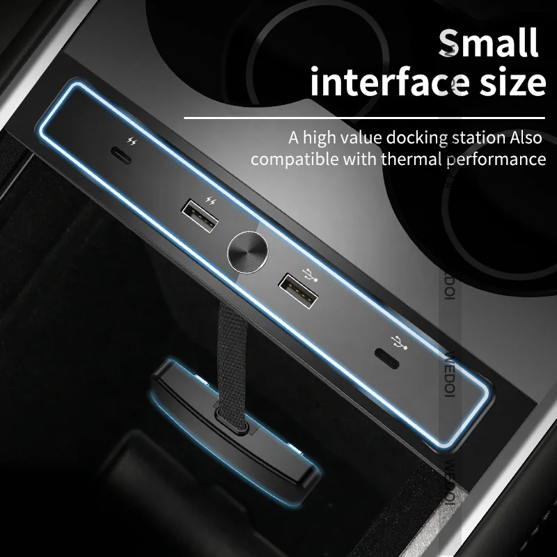 car accessories 27W Quick Charging usb c hubs Multiport Docking Station For tesla Model 3 Y usb charging hub