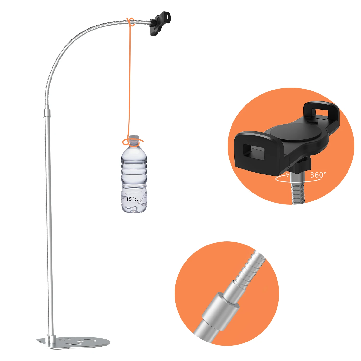 Adjustable Aluminum Tablet Floor Stand For Bed 360 Degree Rotating Lazy Cell Phone Floor Holder For Ipad