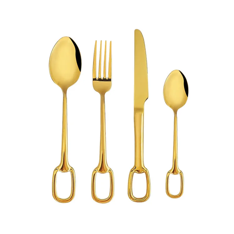 Хорошее качество 304 столовые приборы из нержавеющей стали золотые свадебные столовые приборы набор роскошный нож и вилка ложка с подарочной коробкой