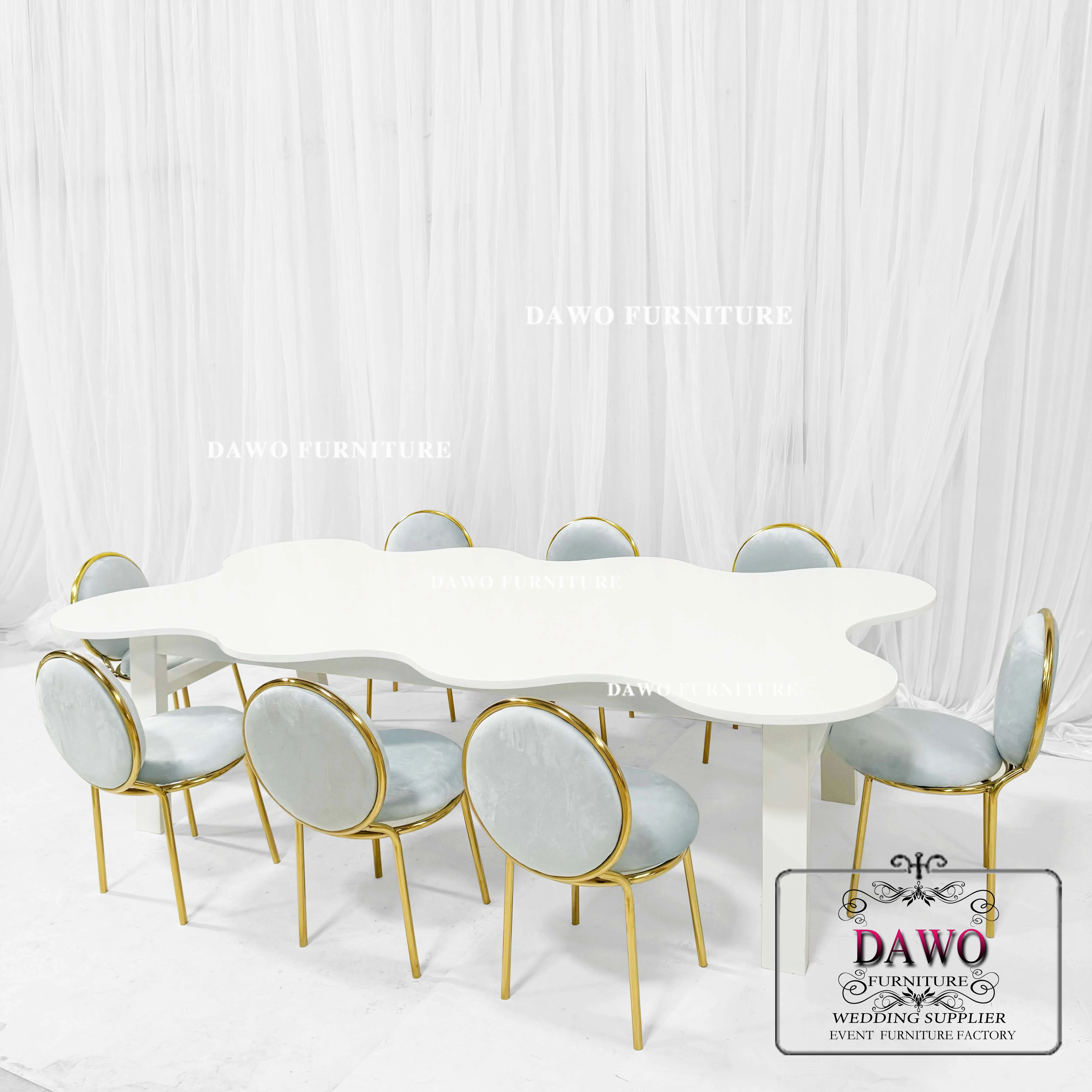 Children furniture dining kids plastic rectangle white table and chairs party event