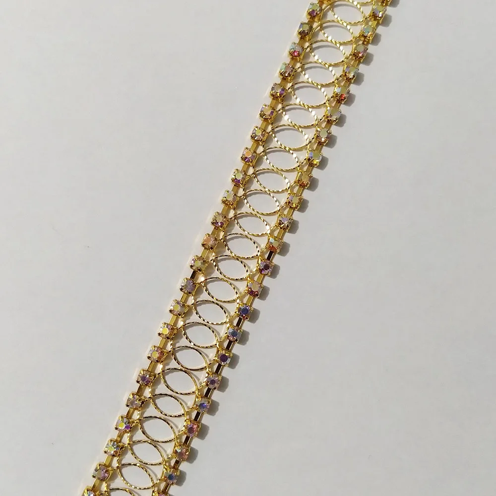 Wholesale Crystal Rhinestone Chain Trimming Bridal Sash Rhinestone Trim Applique Wedding Belt Garment Accessories RC70504