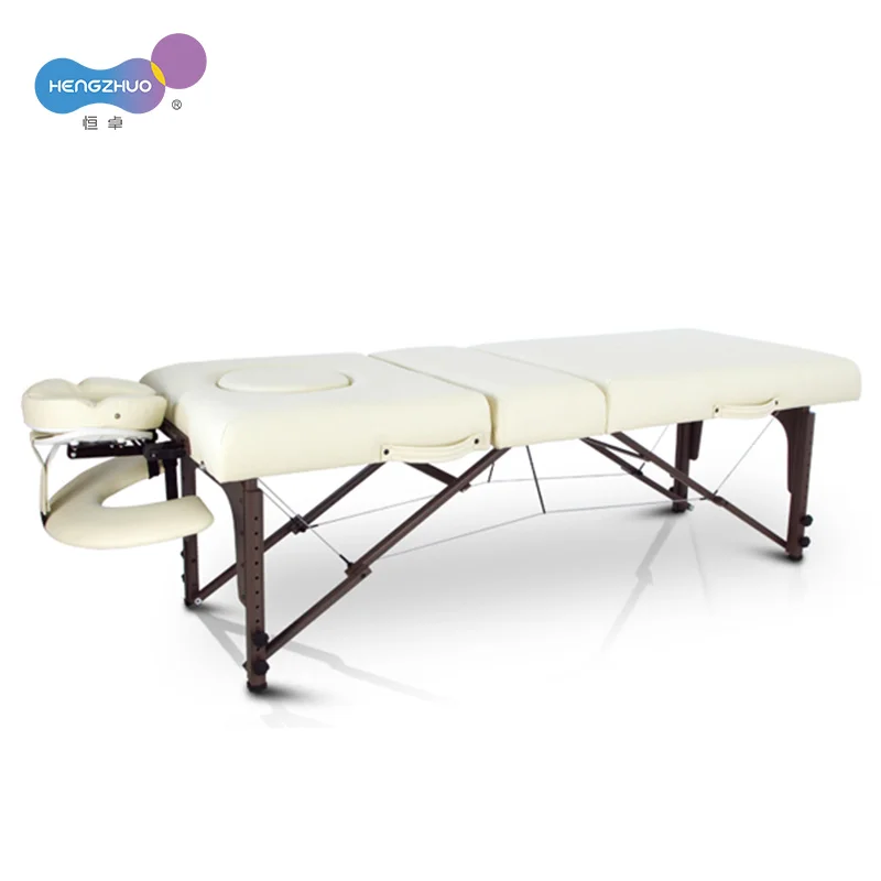 Portable Thai Massage Bed Table 3 Section Foldable Chiropractic Bed Modern Design with Wooden Base Heavy Duty Folding Chair