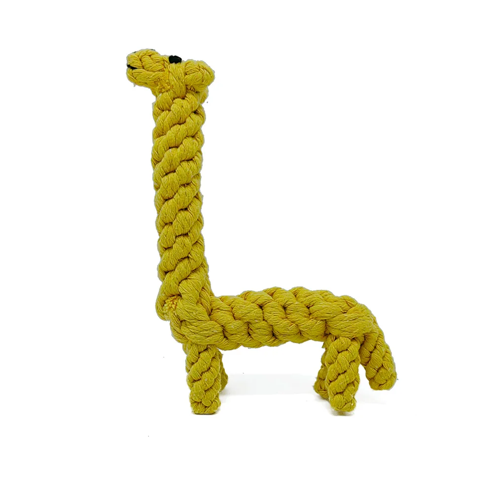 Popular Dog Chew Toys Giraffe Lion Duck Elephant Cotton Rope Eco Friendly Natural Dog Toy