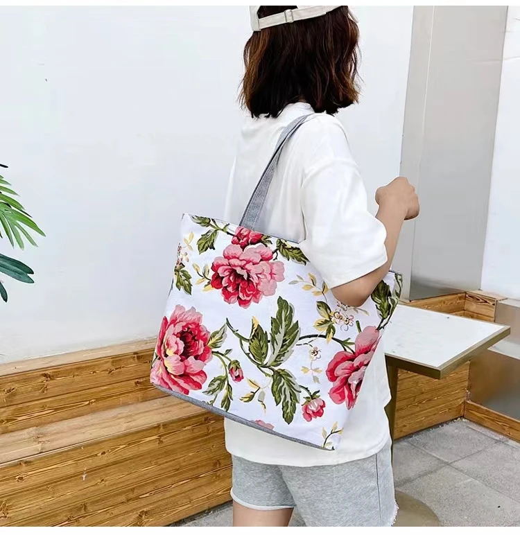 Tote Bags Large Tote Canvas Tote Bag Custom Logo Printed Recycled Reusable Tote Bag