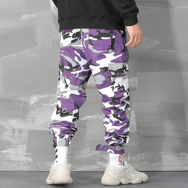 Hot Good Quality Mens Casual Woven Camo Pants Custom Loose Fit Hip Hop Camo Jogger Pants
