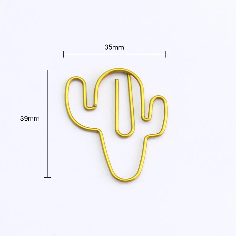 Imination gold cactus shape paper clip office & school use paperclip